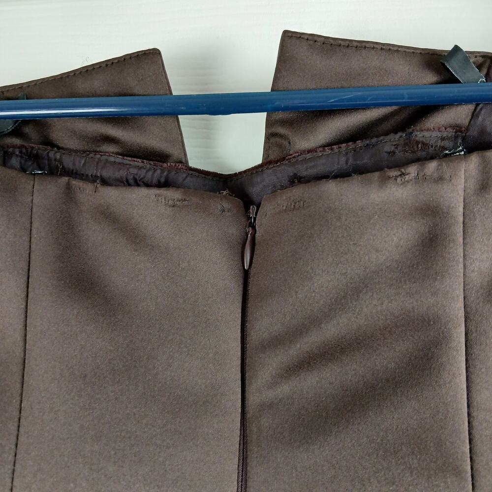 De Laru by Sheila Yen VTG Y2K Strapless Maxi Prom Gown 11/12 dk brown satin vlvt - Picture 7 of 15